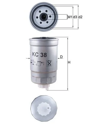 Palivový filtr MAHLE KC38