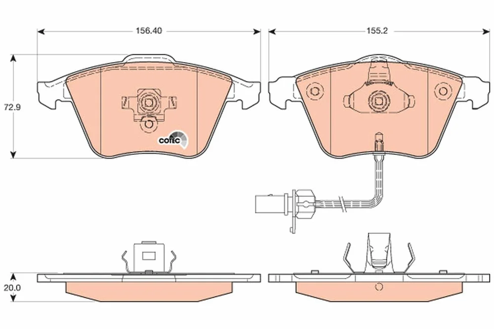 TR GDB1617 Sada brzdových destiček TRW