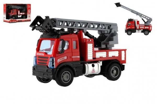 Hračka Auto hasič se žebříkem, 13cm, zpětné natažení 743882