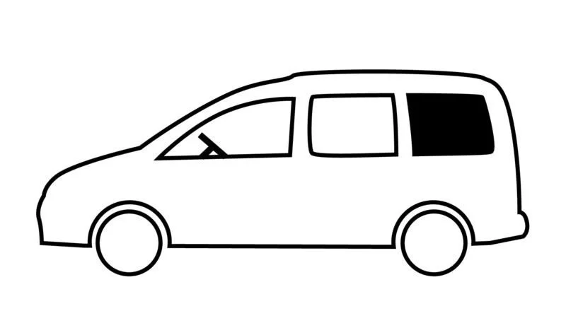 Boční pevné okno CARBEST pro VW Caddy Maxi (2009-2020), zadní levé, 1044x545mm, tonované 304136