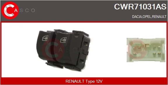 Spínač, zvedací zařízení oken CASCO CWR71031AS – OE 254118722R Spínač, zvedací zařízení oken CASCO CWR71031AS – OE 254118722R