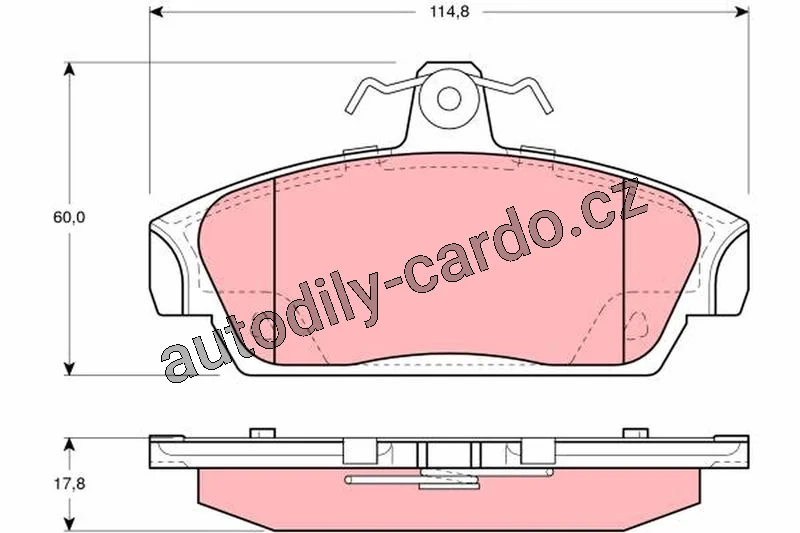 Sada brzdových destiček TRW GDB1214 - MG, ROVER