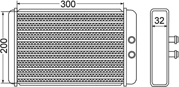 Výměník tepla, vnitřní vytápění MAHLE AH61000S Výměník tepla, vnitřní vytápění MAHLE AH61000S