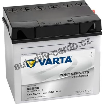 Moto baterie VARTA VT 530030 30Ah 180A 12V P+ Y10 FUNSTART FRESHPACK /186x130x171/ 53030 – AKCE