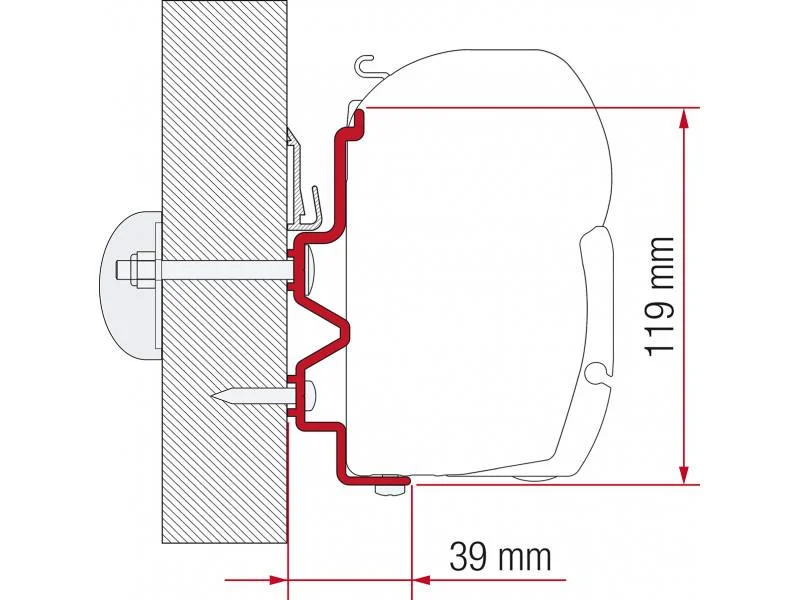 Adaptér na uchycení markýzy Fiamma F45 delky 350 cm na stěnu Rapido Serie 9/10 (2011-) 306023