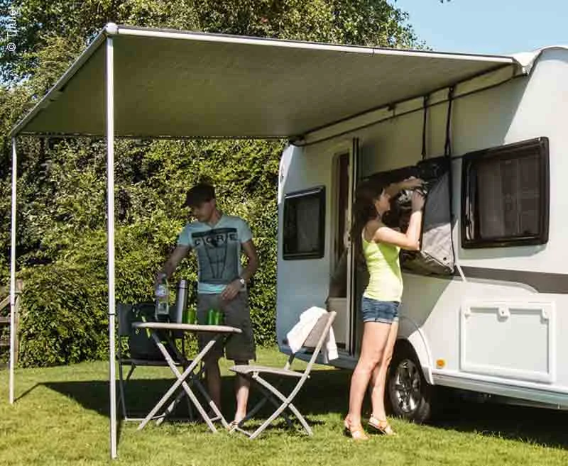 Sáčková markýza Thule Omnistor 1200, šířka 4,25 m, výsuv 2,5 m, bílá (Mystic Grey) 312419