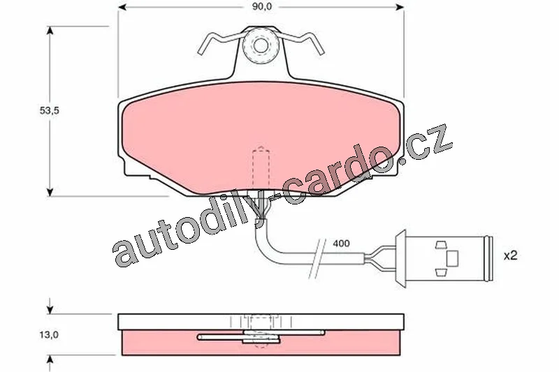 Sada brzdových destiček TRW GDB412 - DAIMLER JAGUAR J40 86-