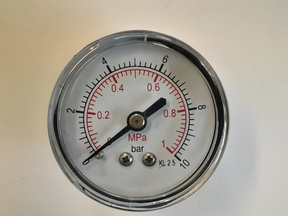 Manometr 1/4" 0-10 barů MZ 50mm, plast zadní 735292