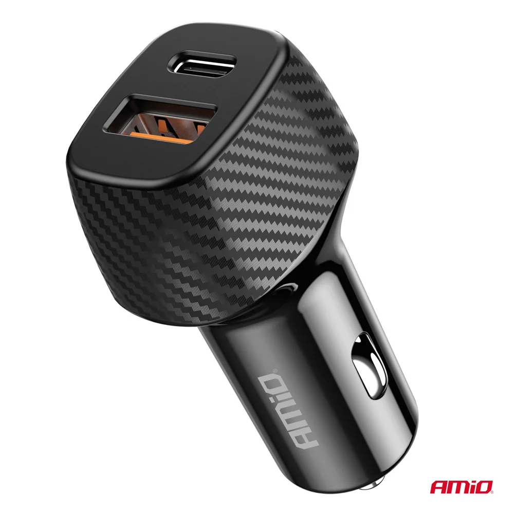 Nabíjačka do auta QC+PD 20W USB-A + USB-C AMiO-04282 - Obrázek 4