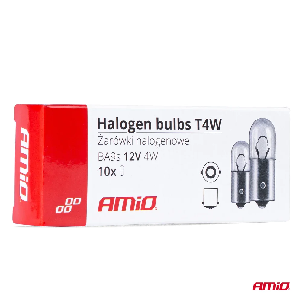HALOGENOVÉ ŽÁROVKY T4W 12V 4W BA9S 10 KS AMIO 03370 - Obrázek 4