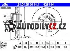 AT 425114 P/L brzdový kotouč ATE