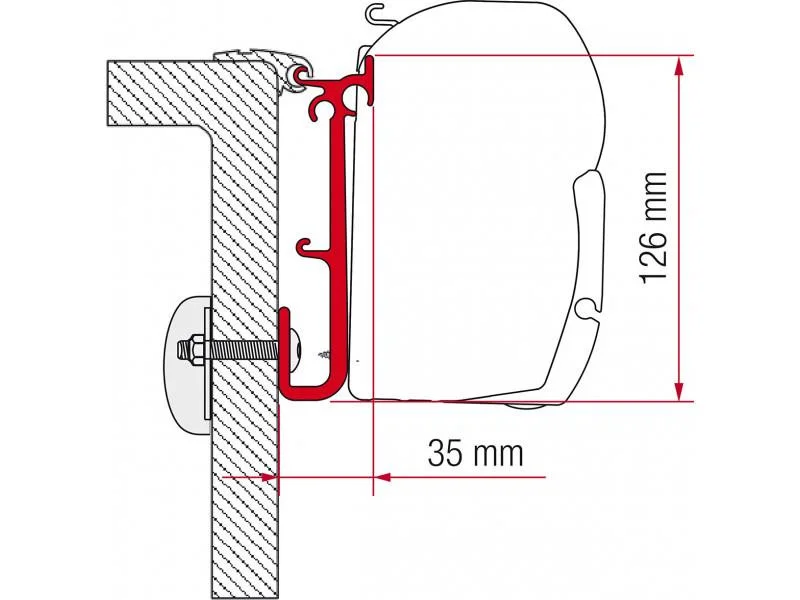 Adaptér montážní pro markýzy Fiamma F45 S / F45 L / ZIP na karavany 306005