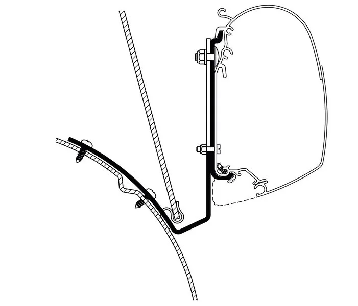 Adaptér markýzy Thule Omnistor pro VW T4 se zvedací spací střechou (sada 2 ks, pro řady 2000, 5002, 5500, 5800) 312541