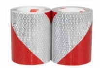 Páska reflexní samolepící červeno bílé levé šrafování, šířka 14 cm, metráž, reflexní třída 3 704367