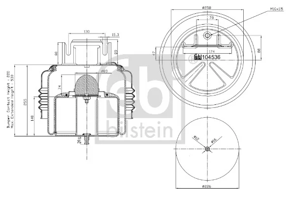 Mech, pneumaticke odpruzeni FEBI BILSTEIN 104536 Mech, pneumaticke odpruzeni FEBI BILSTEIN 104536