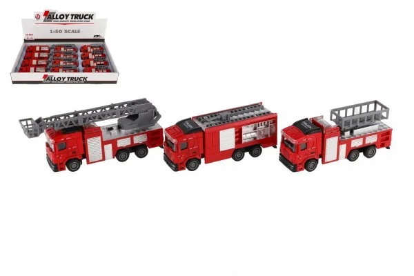 Hračka Auto hasič, 13-16cm, zpětné natažení 743880