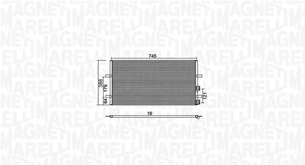 Kondenzátor, klimatizace MAGNETI MARELLI 350203740000