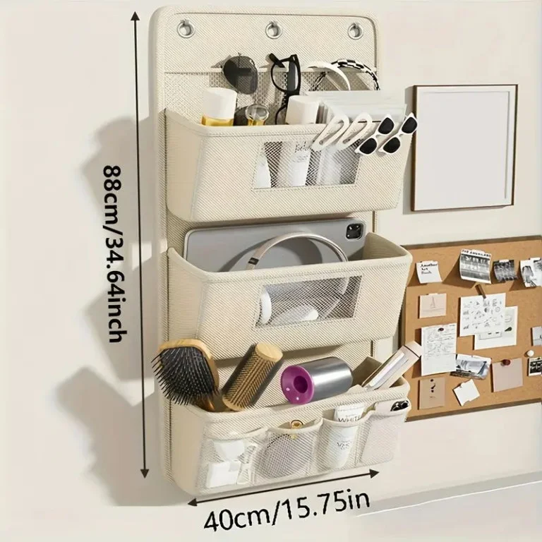 Organizér třívrstvý, závěsný, béžový 300732