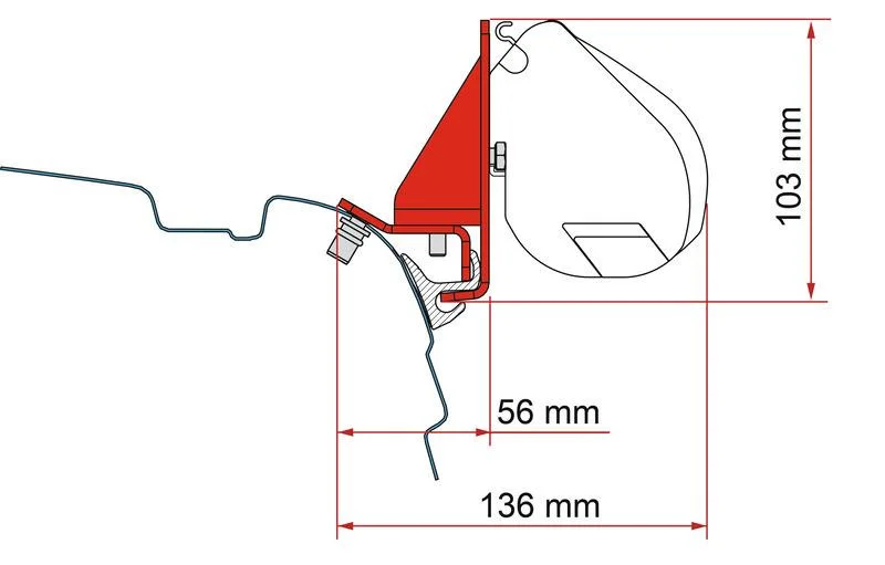 Montážní adaptér pro markýzu Fiamma F35 Pro – pro VW T5/T6 305997