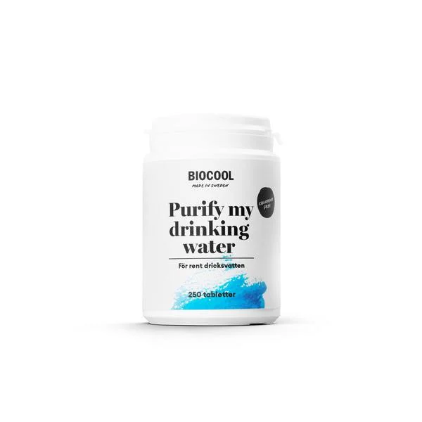 Tablety pro konzervaci a desinfekci pitné vody Biocool Purify my drinking water (250 ks / 1250 l) bez chloru a stříbra pro karavany, obytná auta a lodě 309733