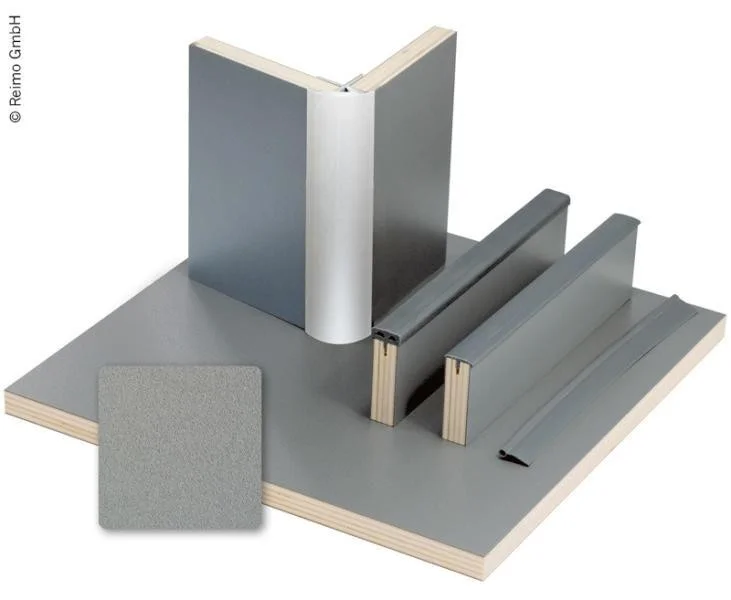 Deska nábytková topolová překližka antracitová metalíza čtvrtinový formát 60 × 120 cm tloušťka 15 mm Reimo s oboustranným laminátem HPL 307154