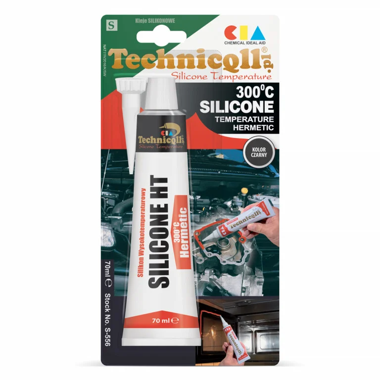Silikon odolný vůči vysokým teplotám černý 300°C TECHNICQLL 70ml 721746
