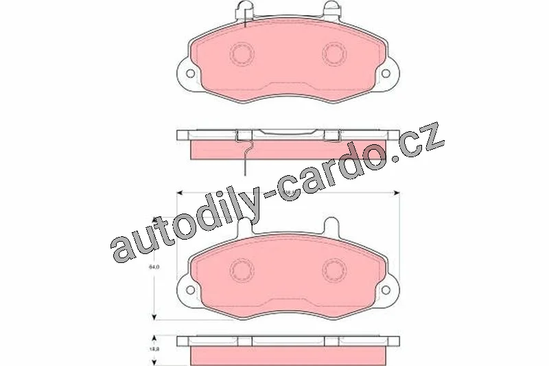 Sada brzdových destiček TRW GDB1572 - FORD TRANSIT