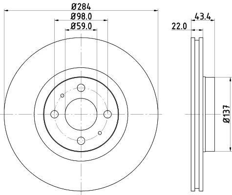 Brzdový kotouč HELLA 8DD355102-391