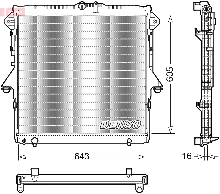 Chladič, chlazení motoru DENSO DRM10118 Chladič, chlazení motoru DENSO DRM10118
