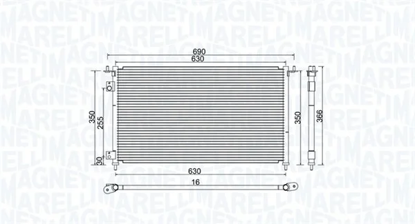 Kondenzátor, klimatizace MAGNETI MARELLI 350203970000