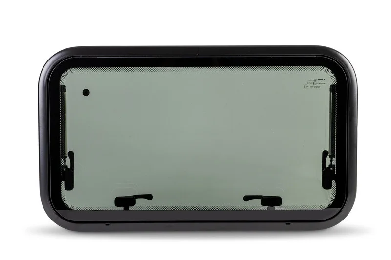 Okno výklopné RW Fusion dvojité s reálným i akrylátovým sklem (800 × 450 mm, hliníkový rám) 317532