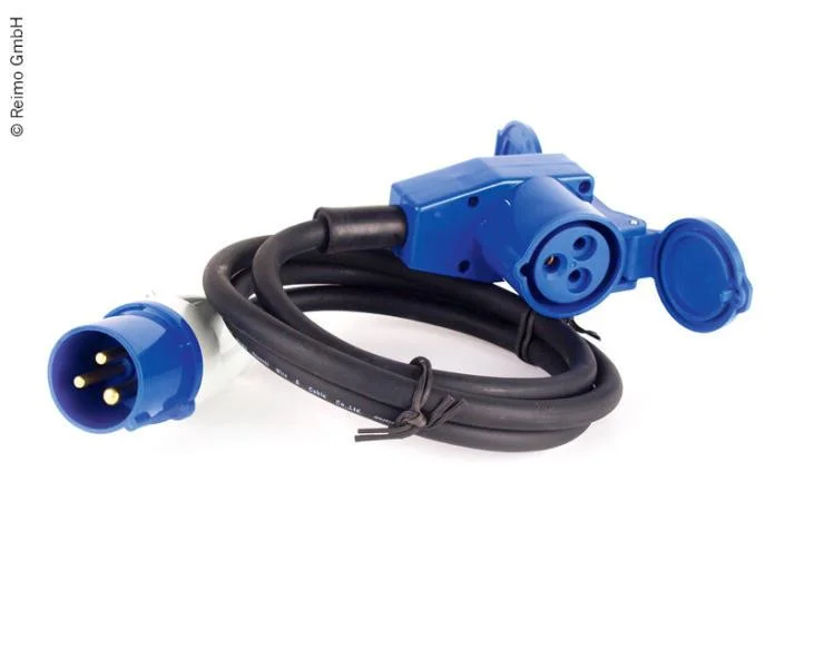 Kabel připojovací CEE 30 m se zástrčkou CEE a úhlovou spojkou CEE průřez 1,5 mm² pro karavany a obytné vozy 303088