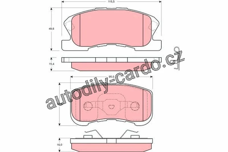 Sada brzdových destiček TRW GDB3220 - DAIHATSU SIRION