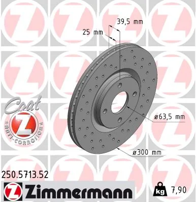 Kotouč brzdový ZIMMERMANN 250.5713.52 Kotouč brzdový ZIMMERMANN 250.5713.52
