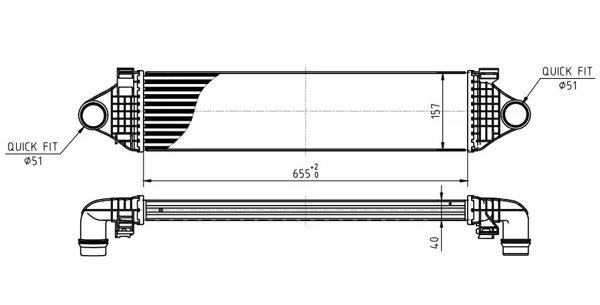 CHLADIČ VZDUCHU VOLVO S60 10- HART 630318 – OE 31367277