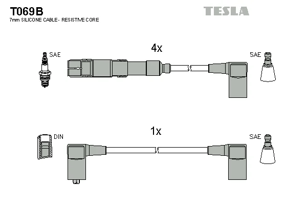Sada kabelů pro zapalování TESLA T069B Sada kabelů pro zapalování TESLA T069B