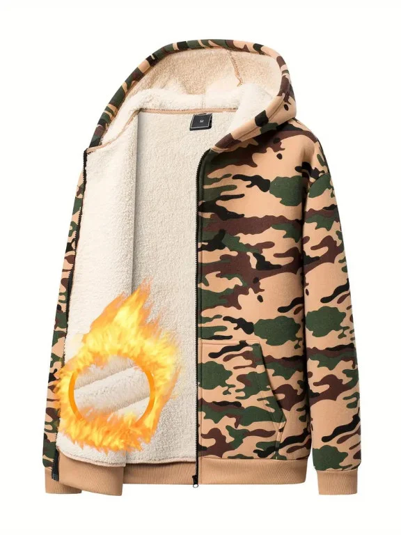 Mikina pánská, flanelová, maskáčová, khaki, XL 311644
