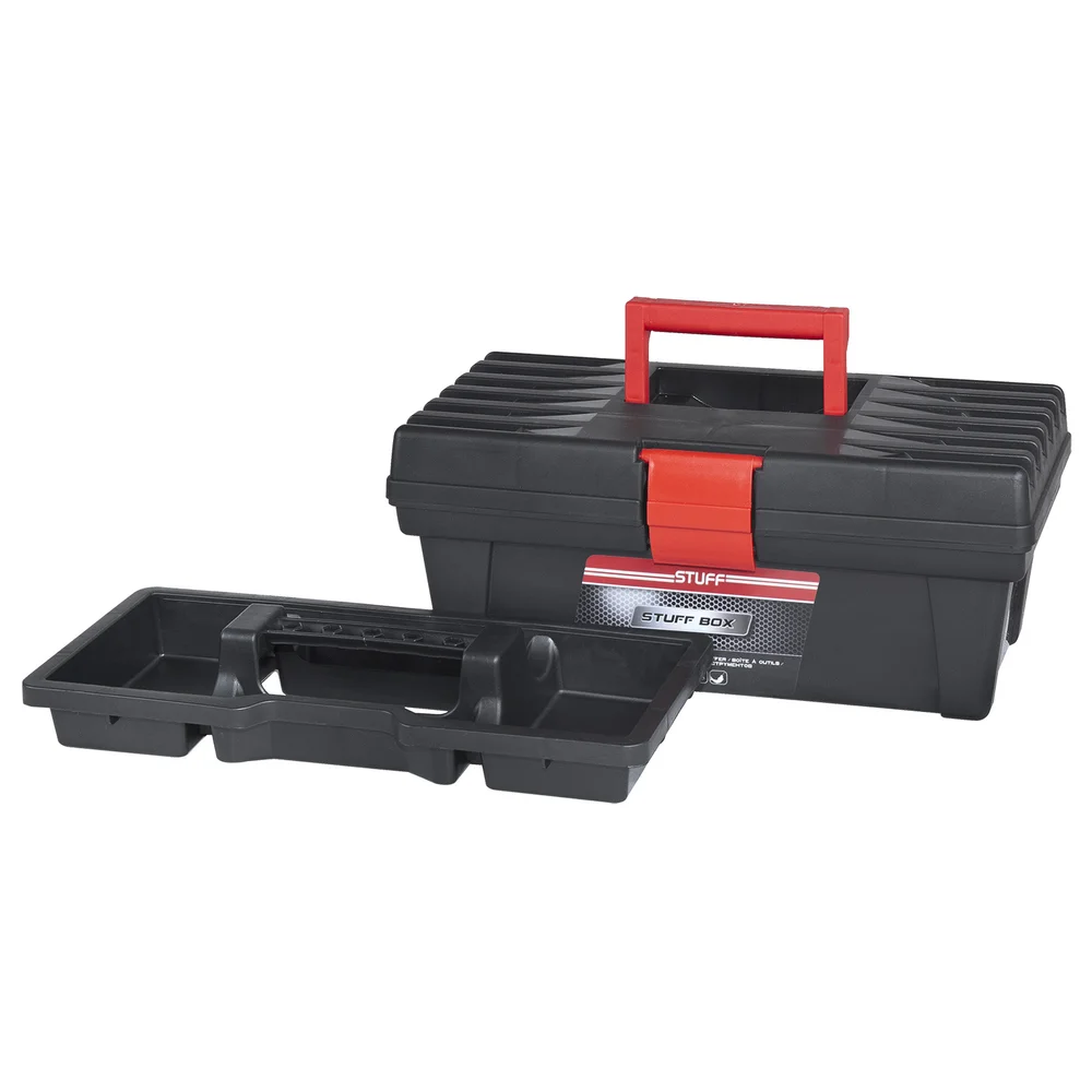 Plastový box na nářadí 300 × 160 × 130 mm – bez organizéru, základní provedení, uzávěry 603346