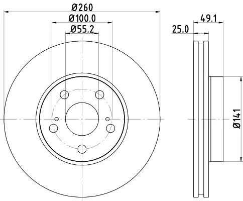 Brzdový kotouč HELLA 8DD355106-511 – OE 43512-05030
