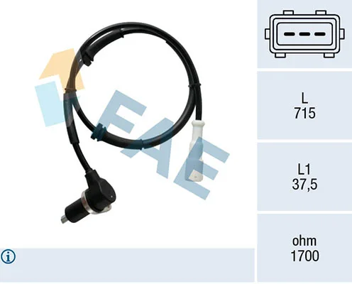 Snímač, počet otáček kol FAE 78465 – OE 7700301316 Snímač, počet otáček kol FAE 78465 – OE 7700301316
