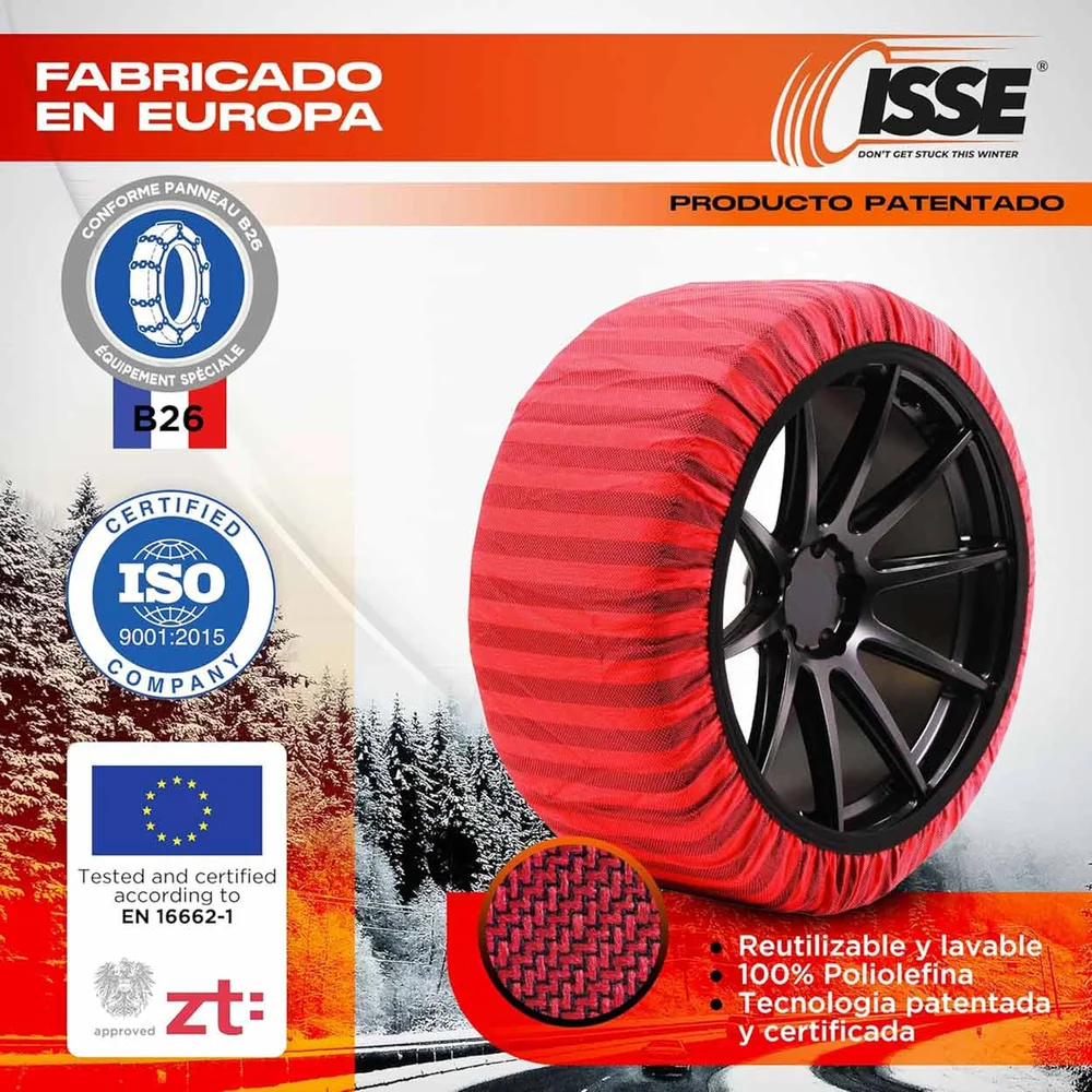 Textilní sněhové řetězy Isse Classic 66 2 ks C60066/IS00280 - Obrázek 3