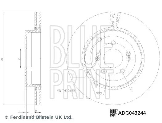 Brzdový kotouč BLUE PRINT ADG043244 – OE 58411-J5500