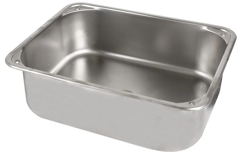 Dřez nerezový kompaktní typ E pro vestavbu, rozměry 375 × 300 × 120 mm, hmotnost 1,2 kg 309436