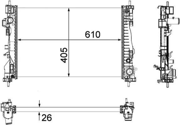 Chladič, chlazení motoru MAHLE CR1178000P Chladič, chlazení motoru MAHLE CR1178000P