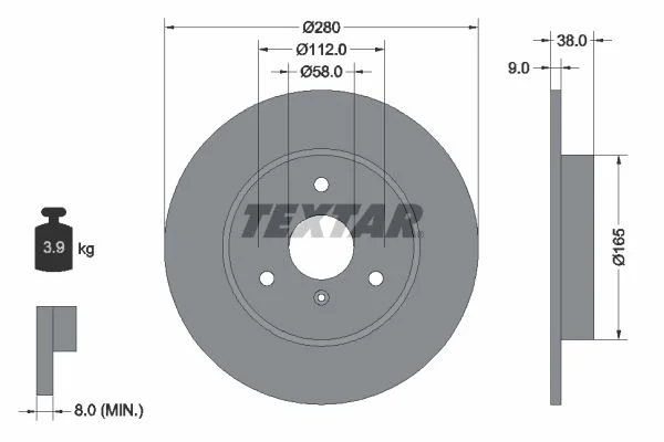 Brzdový kotouč TEXTAR 92097603