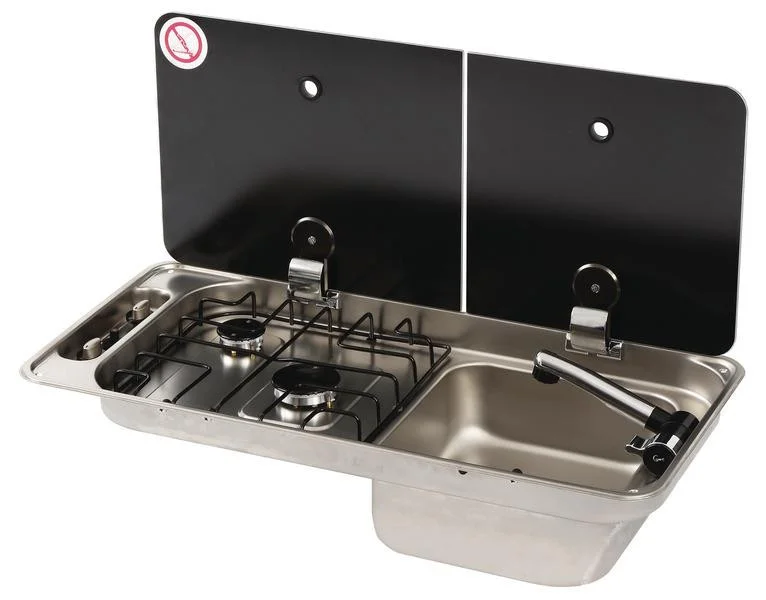 Kombinace dřezu a dvouvařiče CAN, 716 x 340 mm, dřez vpravo, 30 mbar 305061