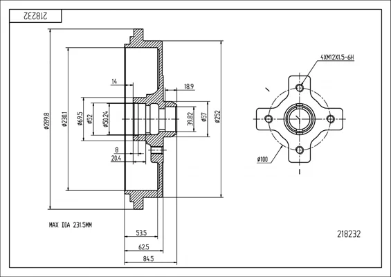 BR.BUBEN /Z/ PASSAT 1.9TD 91-96 HART 218232 – OE 357501615