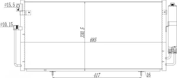 CHLADIČ KLIMATIZ.IMPREZA 1.6 00- HART 611256 – OE 73210FE010