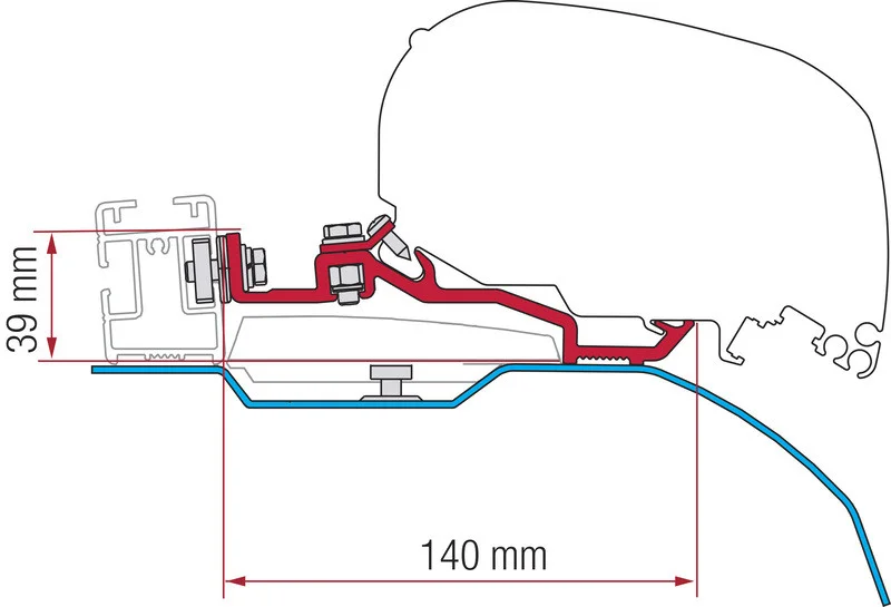 Adaptér střešní markýzy Fiamma Kit Smart Clamp pro Fiat Ducato – F80s 312620