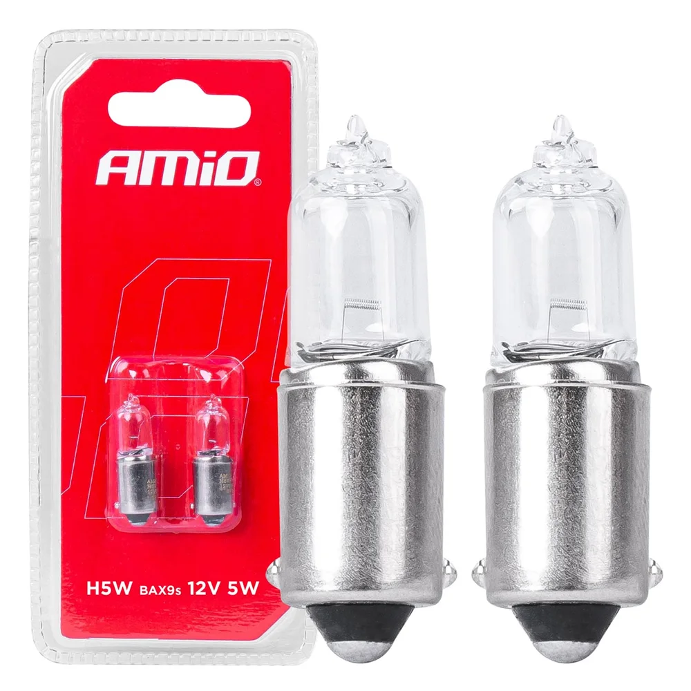 HALOGENOVÉ ŽÁROVKY H5W 12V 5W BAX9S WHIT AMIO 03354
